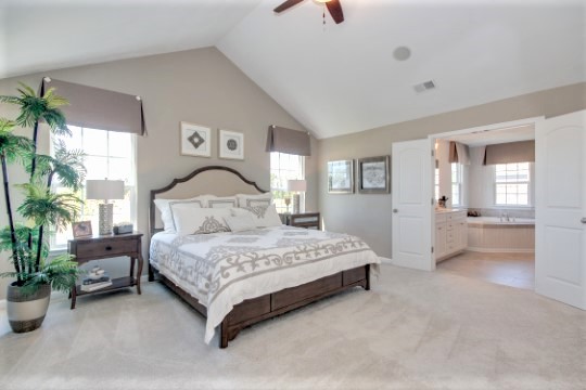 Primary Bedroom with bathroom. home builders Chesapeake, VA